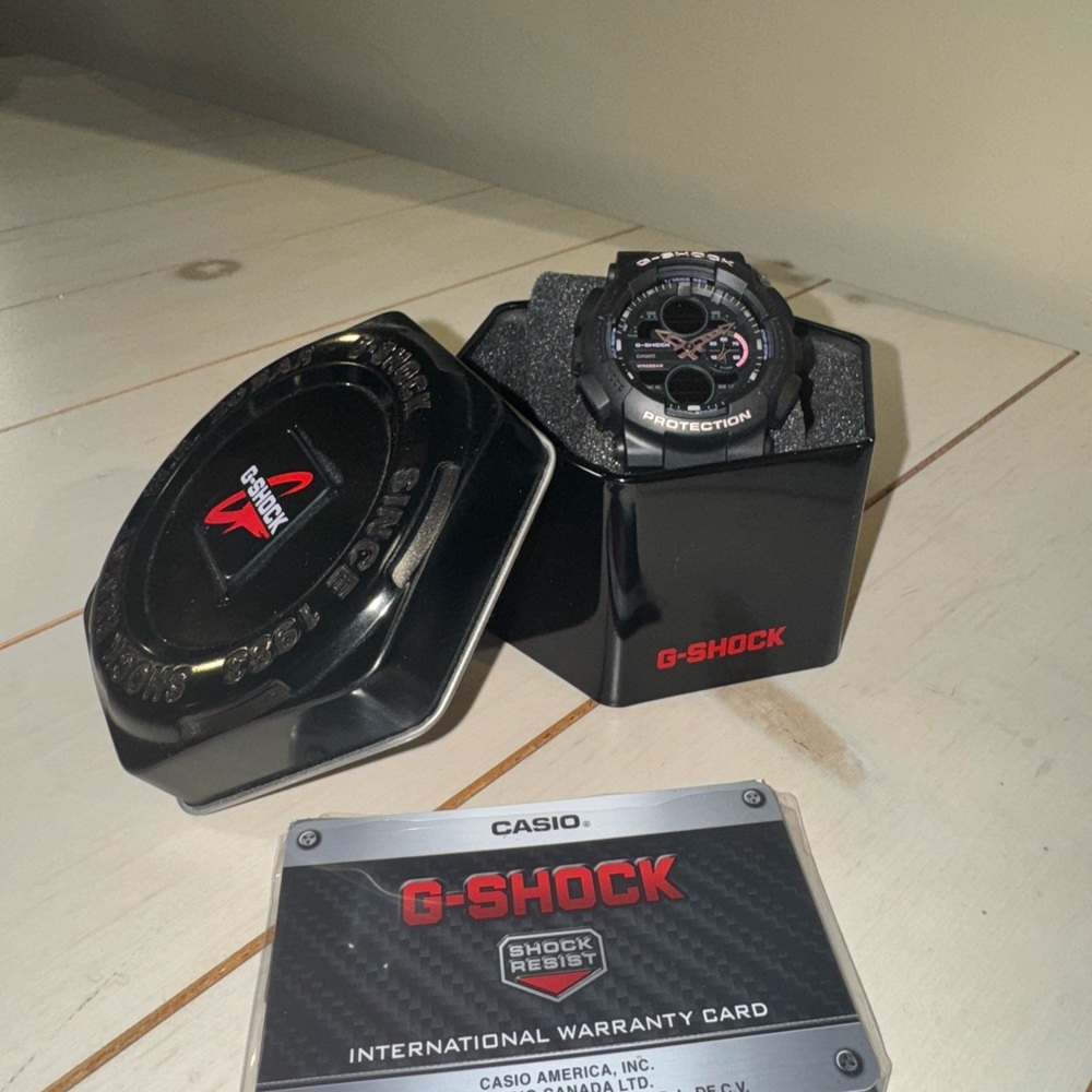 G-Shock Black and Red Watch with Case